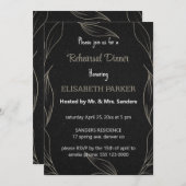 Elegante Schwarze Probe - Einladung (Vorne/Hinten)