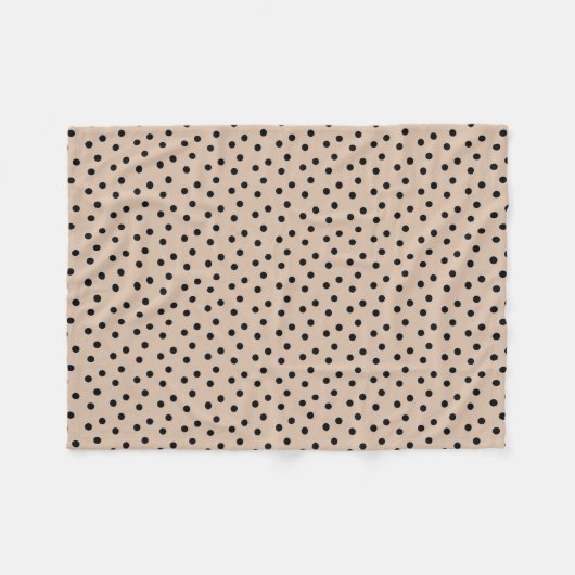 Elegante schwarze Punkte auf Beige Fleecedecke (Vorderseite (Horizontal))