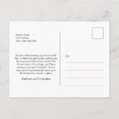 Elegante schwarze QR-Code-Zeitungs-Hochzeit-Save-t Postkarte (Rückseite)