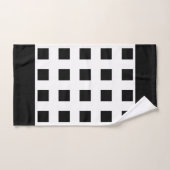 Elegante schwarze Quadrate auf schwarz und weiß Badhandtuch Set (Handtuch)