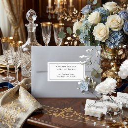 Elegante schwarze Rand weiße Text-Adressetiketten Adressaufkleber