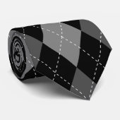 Elegante schwarze Rautenmuster-Hochzeits-Krawatte Krawatte (Gerollt)