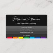 Elegante schwarze Regenbogenfarben Visitenkarte (Rückseite)