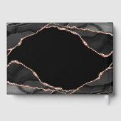 Elegante Schwarze Rose Gästebuch (Rückseite)