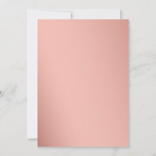 Elegante Schwarze Rose Gold Blumengeschmack Einladung (Rückseite)