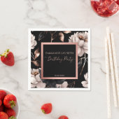 Elegante Schwarze Rose Gold Blumengeschmack Serviette (Beispiel)