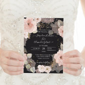 Elegante Schwarze Rose Gold Eukalyptus Leaf