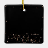 Elegante Schwarze Rose Gold Foto Keramikornament (Vorderseite)