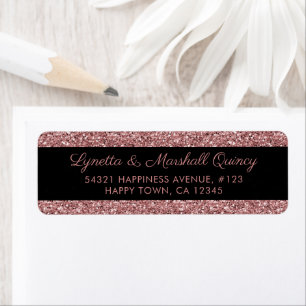 Elegante schwarze Rose-Gold-Glitter-Funkel