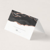 Elegante Schwarze Rose Gold Glitzer Klettfalte Pla (Vorderseite)