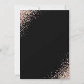 Elegante Schwarze Rose Gold Pink Sweet 16 Geburtst Einladung (Rückseite)
