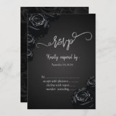 Elegante Schwarze Rose Gotische UAWG Einladung (Vorne/Hinten)