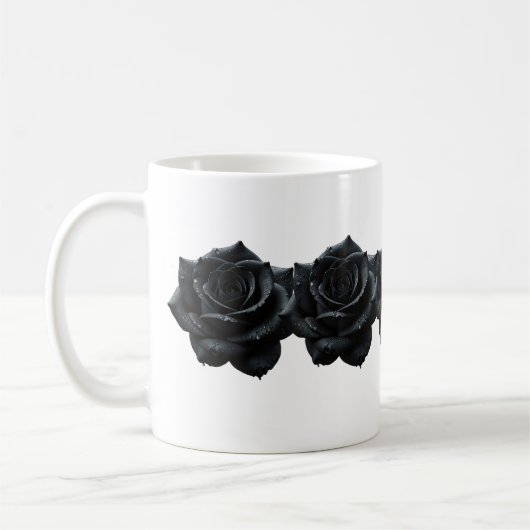 Elegante Schwarze Rose Kaffee Tasse (Links)