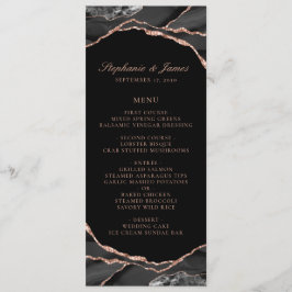 Elegante Schwarze Rose Menükarte