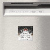 Elegante Schwarze Rose Ravens Halloween Hochzeit Magnet (In Situ (Geschirrspüler))