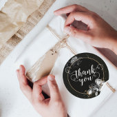 Elegante Schwarze Rose Runder Aufkleber