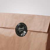 Elegante Schwarze Rose Runder Aufkleber