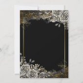 Elegante Schwarze Rose, Schwarz 40. Geburtstag Einladung (Rückseite)