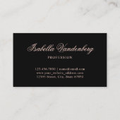 Elegante Schwarze Rose Vintages Ornament Visitenkarte (Rückseite)