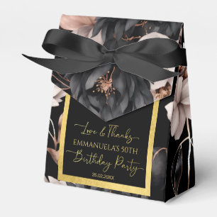Elegante schwarze Roségold-Geburtstagsgeschenk-Vor Geschenkschachtel
