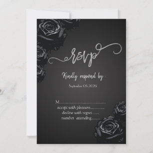 Elegante schwarze Rosen gotische RSVP-Einladung Einladung