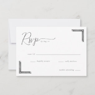 Elegante schwarze RSVP-Karte RSVP Karte
