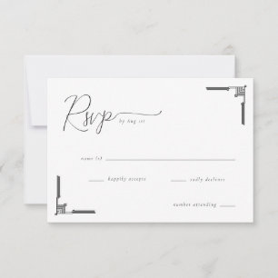 Elegante schwarze RSVP-Karte RSVP Karte