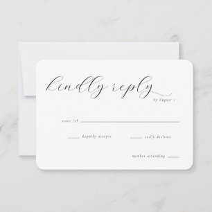 Elegante schwarze RSVP-Karte RSVP Karte