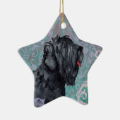 Elegante schwarze russische Terrier Keramik Ornament (Rechts)