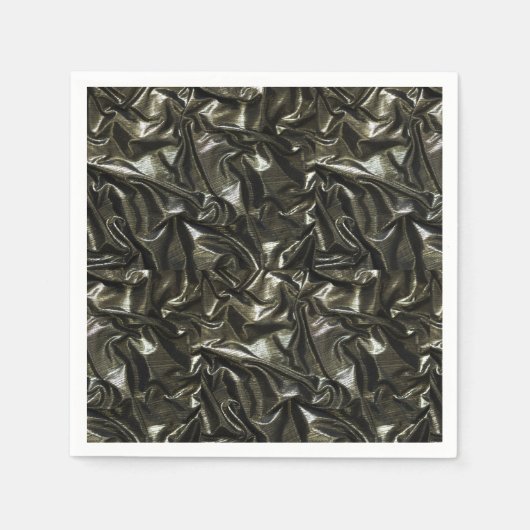 Elegante schwarze Satin-Look Serviette (Vorderseite)