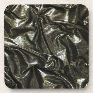 Elegante schwarze Satin-Stoff-Oberfläche Getränkeuntersetzer