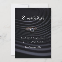 Elegante Schwarze Save the Date Karte