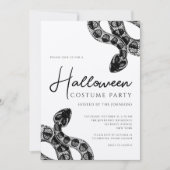 Elegante Schwarze Schlangen Kostüm Party Halloween Einladung (Vorderseite)