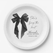 Elegante schwarze Schleife Brautparty  Pappteller (Vorderseite)