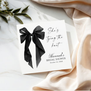 Elegante schwarze Schleife Brautparty Serviette