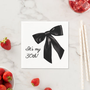 Elegante schwarze Schleifen-Geburtstags-Party-Serv Serviette