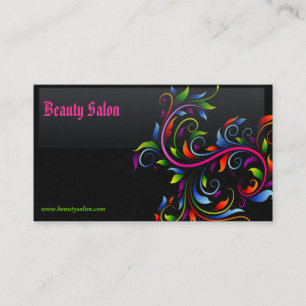 Elegante schwarze Schönheits-Salon-Visitenkarte Visitenkarte
