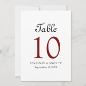 Elegante schwarze Schrift Acryl-Bogen-Tischnummer Einladung (Vorderseite)