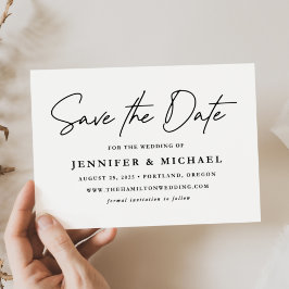 Elegante schwarze Schrift Hochzeit Save The Date