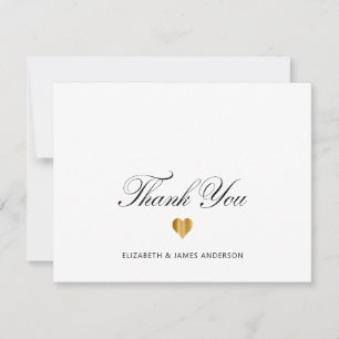 Elegante schwarze Schrift personalisiertes Hochzei Dankeskarte