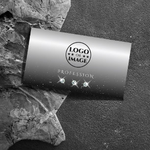 Elegante schwarze schwarze Diamanten mit Logo Visitenkarte