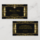 Elegante schwarze schwarze Visitenkarte aus Gold (Vorne/Hinten)