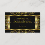 Elegante schwarze schwarze Visitenkarte aus Gold (Rückseite)