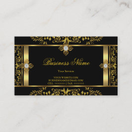 Elegante schwarze schwarze Visitenkarte aus Gold