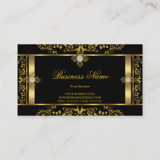 Elegante schwarze schwarze Visitenkarte aus Gold