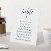 Elegante schwarze Script-Hochzeitstabelle Sockelschild (In SItu)