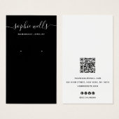 Elegante schwarze Script QR Code-Vorzeichenanzeige (Vorne & Hinten)