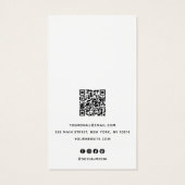 Elegante schwarze Script QR Code-Vorzeichenanzeige (Rückseite)