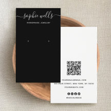 Elegante schwarze Script QR Code-Vorzeichenanzeige