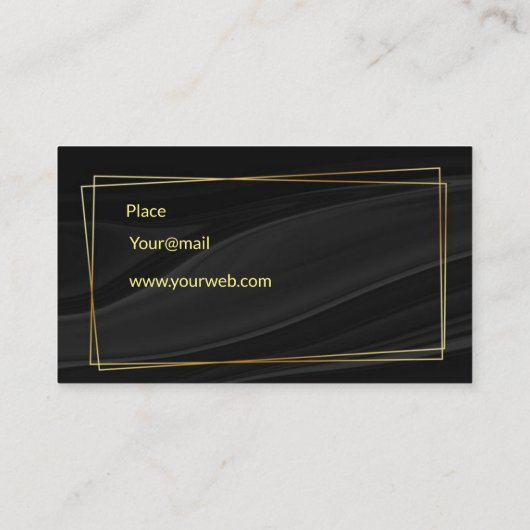 Elegante schwarze Seide Visitenkarte (Rückseite)
